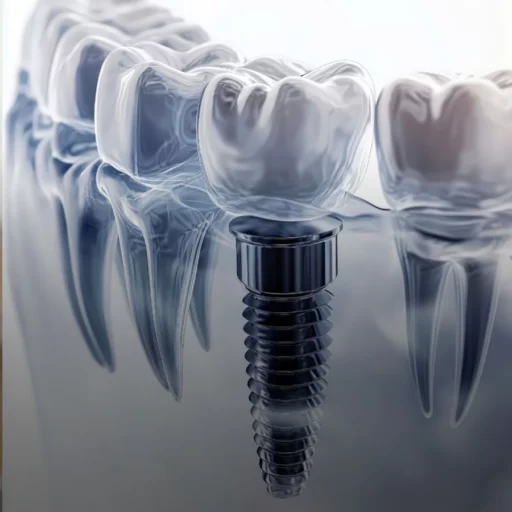 Représentation implant dentaire en transparence